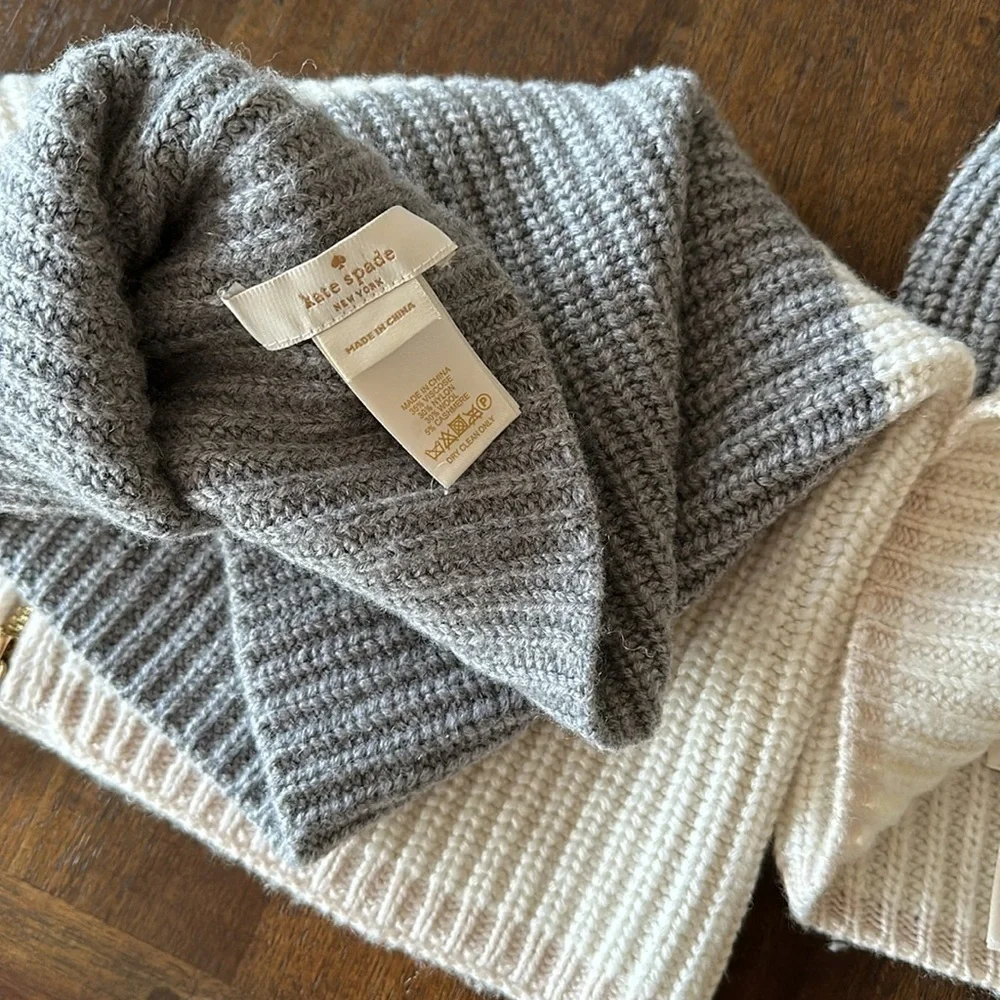Kate Spade hat and scarf neck warmer with zipper